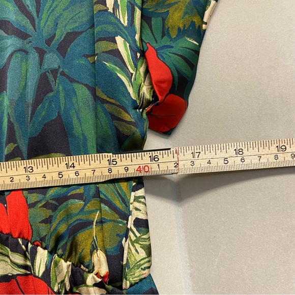 Zara Women’s Jumpsuit Medium Floral Tropical Hawaiian Resortwear Feminine - Picture 12 of 14